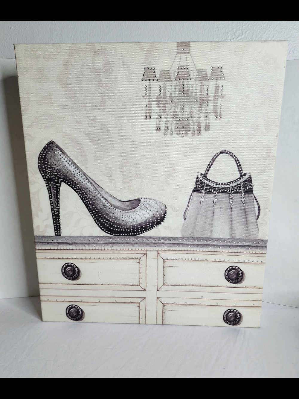 Nanette Lepore White and Brown Label Detail Print